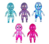 1PC Random Color Glittery TPR Figure Stress Reliever - 10cm Slow-Rise Fidget for Anxiety Relief & Hand Exercise, Novelty Desk Accessory (A)
