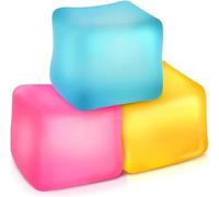 1Pc Random Color Ice Cube Squishy Toy | Sensory Stress Relief Fidget Cube | Novelty Squeeze Toy for Adults | Ice Cube Shaped Fidget Sensory Toy