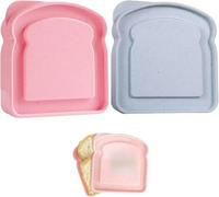 1Pc Random Color Sandwich Containers, Sandwich Box Food Storage Toast Shape Holder Plastic for Lunch, Sandwich Keeper for Adults Prep Microwave Food Containers Sets