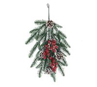 1pc Rattan Decorative Hanging Ornament for Xmas Festival Easy to Install Holiday Decor for Doors Trees and Walls for Hotels Shops and Parties 55cm
