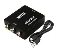 1Pc RCA to HDMI 1080P AV Converter Great Colors and Resolutions Composite CVBS AV to HDMI Video Audio Adapter for PS2 Wii Xbox SNES N64 VHS VCR Camera DVD Supporting PAL NTSC with USB Power Cable