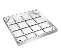 1pc Recessed Stainless Steel Manhole Cover and Frame - for Garden, Pavement, Grass,Block Paving(600x600x50mm)