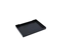 1PC Rectangular Plastic Tray,Wood Grain Black Serving Tray For Hotel,Home,Restaurant Organizer Storage Plate,21.6 * 15.8 * 2CM