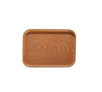 1PC Rectangular Plastic Tray,Wood Grain Brown Serving Tray For Hotel,Home,Restaurant Organizer Storage Plate,24 * 17 * 1.3cm