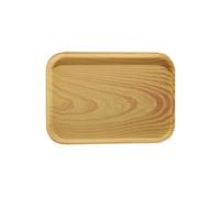 1PC Rectangular Plastic Tray,Wood Grain Light Brown Serving Tray For Hotel,Home,Restaurant Organizer Storage Plate,24 * 17 * 1.3cm