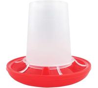 1Pc Red Chick Feeder 160g/0.35lbs Small Birds Poultry Feeding Equipment Kit Chick Feeder Baby Chick Jar for Brooder Poultry Feeding Supplies