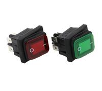 1pc Red Green Waterproof Latching Rocker Toggle Switch IP55 4Pin 2Position AC250V/16A LED illuminated(Green)