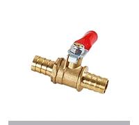 1PC Red Handle Small Valve 6mm 8mm 10mm 12mm 14mm Hose Barb Inline Brass Water Oil Air Gas Fuel Line Ball Valve Pipe Fittings(OD 14MM)