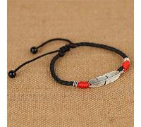 1PC RED Handmade Man Feather Leather Rope Anklets Barefoot Sandal Beach Jewelry