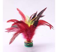 1Pc Red Kick Shuttlecock,Badminton Shuttlecocks,20CM Fadeless Colorful Feathers Chinese Shuttlecock Adults,Chinese Jianzi Foot Feather Sports Toy for Indoor and Outdoor Tennis and Racquet Sports