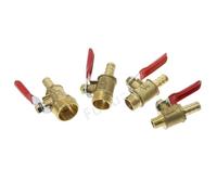 1pc Red Lever Handle Ball Valve Hose Barb 1/4" 3/8" 1/2" BSPT Male Thread Connector Pipe Fitting Coupler Adapter(1/4",8mm Barb)