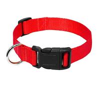1Pc Red Nylon Webbing Dog Collar Heavy Duty Clip Buckle Pet Collar for Small Medium Dogs Chihuahua Dog Red Black Blue Purple 20