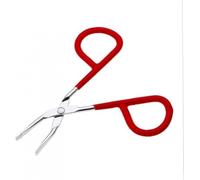 1Pc Red yebrow Tweezer Stainless Steel Scissors Shaped Tweezers Slant Tip Tweezers Clip Hair Tweezer Beauty Tool for Women Girl Shave Hair Removal