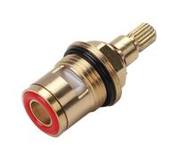 1pc Replacement Tap Valves Brass Ceramic Disc Cartridge Inner Faucet Valve for Bathroom, Clockwise or Anti-clockwise(Red Anti-clockwise)