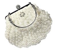 1Pc Retro Pearl Handbag for Women Casual Beaded Pouch Lightweight Crossbody Bag for Dating All Match Bag for Daily Essentials