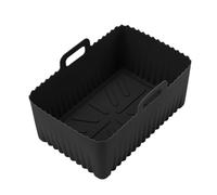 1Pc Reusable Silicone Air Fryer Liners, Deep Basket Tray for Microwave, Oven & Steamer, Essential Kitchen Accessory for Cooking, Frying & Food Storage (Black)