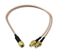 1pc RG316 SMA To 2x Male Plug Female Jack Y Type Splitter Connector Crimp Wire Terminal RF Jumper Pigtail Cable 4inch~10FT(Type 1-SMA 1M2F,6inch (15CM))