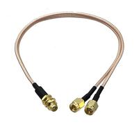 1pc RG316 SMA To 2x Male Plug Female Jack Y Type Splitter Connector Crimp Wire Terminal RF Jumper Pigtail Cable 4inch~10FT(Type 2-SMA 1F2M,6inch (15CM))