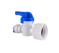 1PC RO Water Straight Plastic Ball Valve 1/4" 3/8" OD Hose Quick Connect 1/4" 3/8" Male 1/2" Female Reverse Osmosis Aquarium Fitting(3I8-1I2 BSP Female)