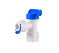 1PC RO Water Straight Plastic Ball Valve 1/4" 3/8" OD Hose Quick Connect 1/4" 3/8" Male 1/2" Female Reverse Osmosis Aquarium Fitting(3I8-3I8 BSP Female)