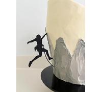 1Pc Rock Climbing Happy Birthday Cake Topper,Hiking-Themed/Sports Theme Birthday Cake Decorations, Rock Climbing Party Or Climbing-Themed Mountain Top Party Decoration