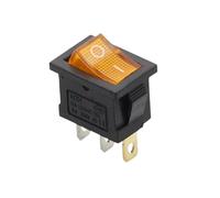 1pc Rocker Switch, KCD1 2/3/4/6 Pins ON-Off ON-Off-ON 6A/10A 250V/125V AC 2/3 Position with Light 15x21mm/63(2D2P-Black)