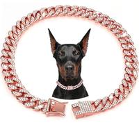 1PC Rose Golden Dog Collars - 8 Inches (20cm) Adjustable Pet Collars, Lightweight & Durable Metal Alloy Collar for Small to Medium Dogs, Stylish Shiny Gold Collar for Daily Wear & Special Occasions