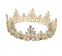 1pc Round Bridal Tiara Bride Hair Crown Retro Style Crown Vintage Wedding Tiaras Decorative Bride Headpiece Retro Vintage Tiara Baroque Decor Princess Decor Alloy