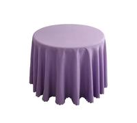 1PC Round Tablecloth Circular Polyester Table Cover Polyester Blue Table Cloth for Hotel Banquet Birthday Party Table Decor,Light Purple,Diameter 200cm