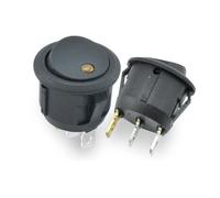 1pc Round Type Plastic Rocker Switch with Dot LED Illuminate Eye Boat Rocker switch ON-OFF 6A 250V Push Button Switch(Yellow LED,220V)