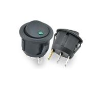 1pc Round Type Plastic Rocker Switch with Dot LED Illuminate Eye Boat Rocker switch ON-OFF 6A 250V Push Button Switch(Green LED,220V)