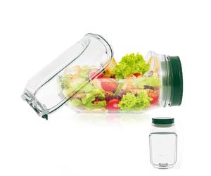 1PC Salad Pod Container, Vertical Layering Salad Pod, Built-In Bowl Design, Plastic Interval Salads Box with Leak Proof Sauce Dressing Case, Dishwasher Safe, Fresh Salads Storage for Lunch, Fruit