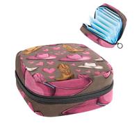 1Pc Sanitary Napkin Storage Bag, Large Sanitary Pad Organiser Reusable First Period Bag for Girls Women Ladies - 17 x 17 x 12 cm/Retro Valentine Pink Cowboy Hat and Boots Pattern