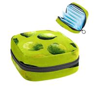 1Pc Sanitary Napkin Storage Bag, Large Sanitary Pad Organiser Reusable First Period Bag for Girls Women Ladies - 17 x 17 x 12 cm/Cute Yellow Fruit Lemon