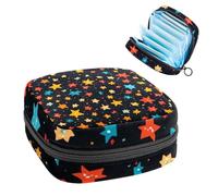 1Pc Sanitary Napkin Storage Bag, Large Sanitary Pad Organiser Reusable First Period Bag for Girls Women Ladies - 17 x 17 x 12 cm/Aesthetic Galaxy Lucky Stars