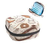 1Pc Sanitary Napkin Storage Bag, Large Sanitary Pad Organiser Reusable First Period Bag for Girls Women Ladies - 17 x 17 x 12 cm/Cowboy Hat Horseshoe and Rope Wild West Pattern