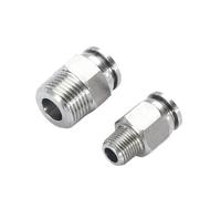 1pc SAP SS304 Pneumatic Hose Fittings PCAir Tube Connector 4/6/8/10/12mm Push in Hose Pneumatic Connectors PC 1/8 1/4 3/8 1/2 BSPT BSPT-ZG SS304 PC(10-02(10mm-1I4) 24g)