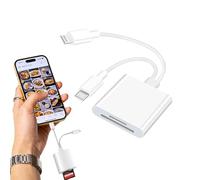 1Pc SD Card Reader for iPhone iPad Plug and Play USB C SD Card Reader with Dual Slot for MicroSD/SD Type C OTG Adapter Camera Card Viewer Memory Card Reader for i-Phone/iPad/Android/Camera