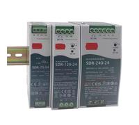 1pc SDR-120-24 DIN Rail Switching Power Supply with 12V/24V/48V output, 5A/10A/20A current, and 75W/240W/480W rated power(SDR-120-24 24V5A)