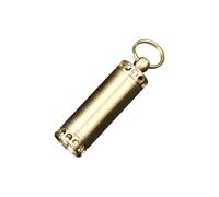 1PC Sealed Capsule Mini Double-Opening Brass Pill Box Waterproof Portable First Aid Seal Pot Pills Elderly Carry-on Medicine Case Keychain Pill Case for Travel Outdoor Sports, Golden
