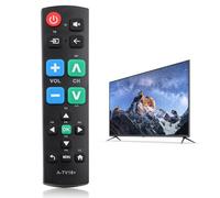 1PC Seniors Elderly Big Button Universal ABS Remote Control with for Seniors and Visually Impaired Jumbo Giant Remote Simple Easy Control for LG Samsung Sony JVC Toshiba Sharp Panasonic Technika TVs