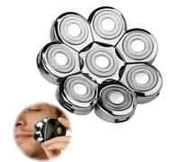 1PC Shaver Heads 8D Blade Heads Electric Shaver Head Replacement Floating Washable Blade Universal Replacement Blade Shaver Wet and Dry Head Permanent Sharpness Head Razors for Bald Men Silver