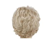 1pc Short Curly Wig For Women Synthetic Light Blonde With Bangs Natural Fluffy Haircut Daily Ladies Cosplay Costume Elderly Wigs(Blonde)