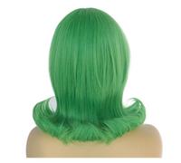 1pc Short Green Synthetic Retro Beehive Flip Bouffant Women's Cosplay Wig For Day 60s 70s Wavy