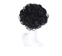 1pc Short Platinum Blonde Curly Wig Synthetic Elegant Hairstyle For Women Drag Queen Wigs Costume Cosplay(Natural Black)
