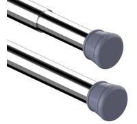 1PC Shower Curtain Pole Extendable No Drill Tension Rods for Curtains Extendable Curtain Poles Shower Curtain Railfor Bathroom, Window, Door, Wardrobe, 46-70CM/18.11-27.56Inch(Diameter:25mm) Silver