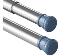 1PC Shower Curtain Pole Extendable No Drill Tension Rods for Curtains Extendable Curtain Poles Shower Curtain Railfor Bathroom, Window, Door, Wardrobe, 63-85cm/24.80-33.46Inch(Diameter:25mm) Silver