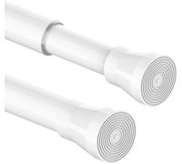 1PC Shower Curtain Rod extendable Tension Rod Never Rust Telescopic Shower Curtain Pole No Drilling 304 Stainless Steel Pole for Bathroom, Kitchen(170-260CM/67-103Inc, White)