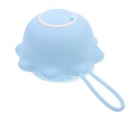1pc Silicone Bath Brush Massage Newborn Bathing Washing Exfoliating New Born Cleansing Shower Cleaning for Hello Scalp Scrub Bathtub Silica Gel Sky-Blue