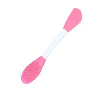 1pc Silicone Double Head Facial Exfoliate Blackhead Removal Cleanser Brushes Mud Film(Dark pink)